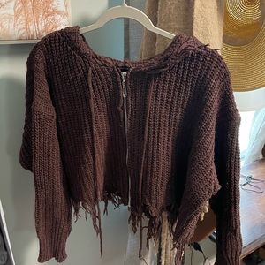 Shein cropped zip up hoodie size large